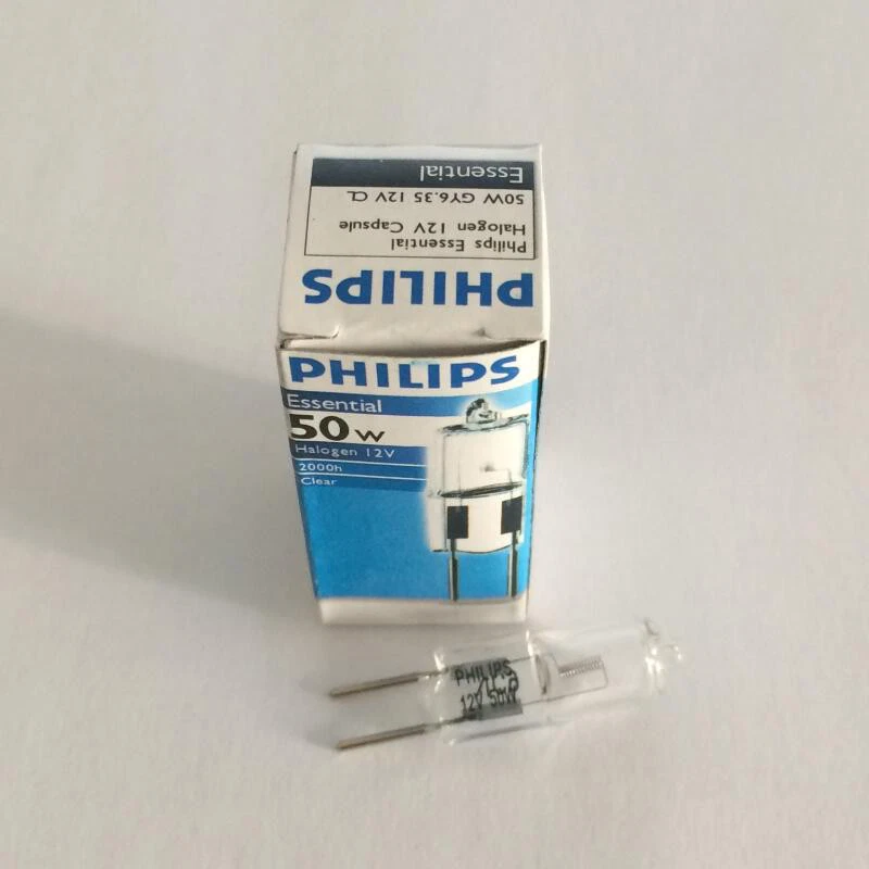 Philips JC 12V50W GY6.35 Luz Transparente Esencial 2000 Horas Vida Lámpara Bombilla Foto 2 de 3