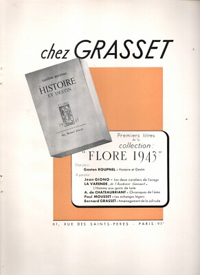 AD PUBLICITE EDITIONS GRASSET