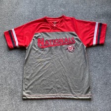 Washington Nationals Shirt Mens Medium Red Grey Short Sleeve MLB Dynasty