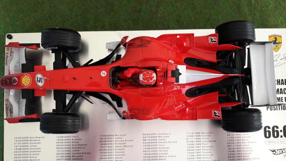 Hot Wheels 1/18 - Ferrari 248 F1 2006 Schumacher - GP Imola Poles Position - J2989