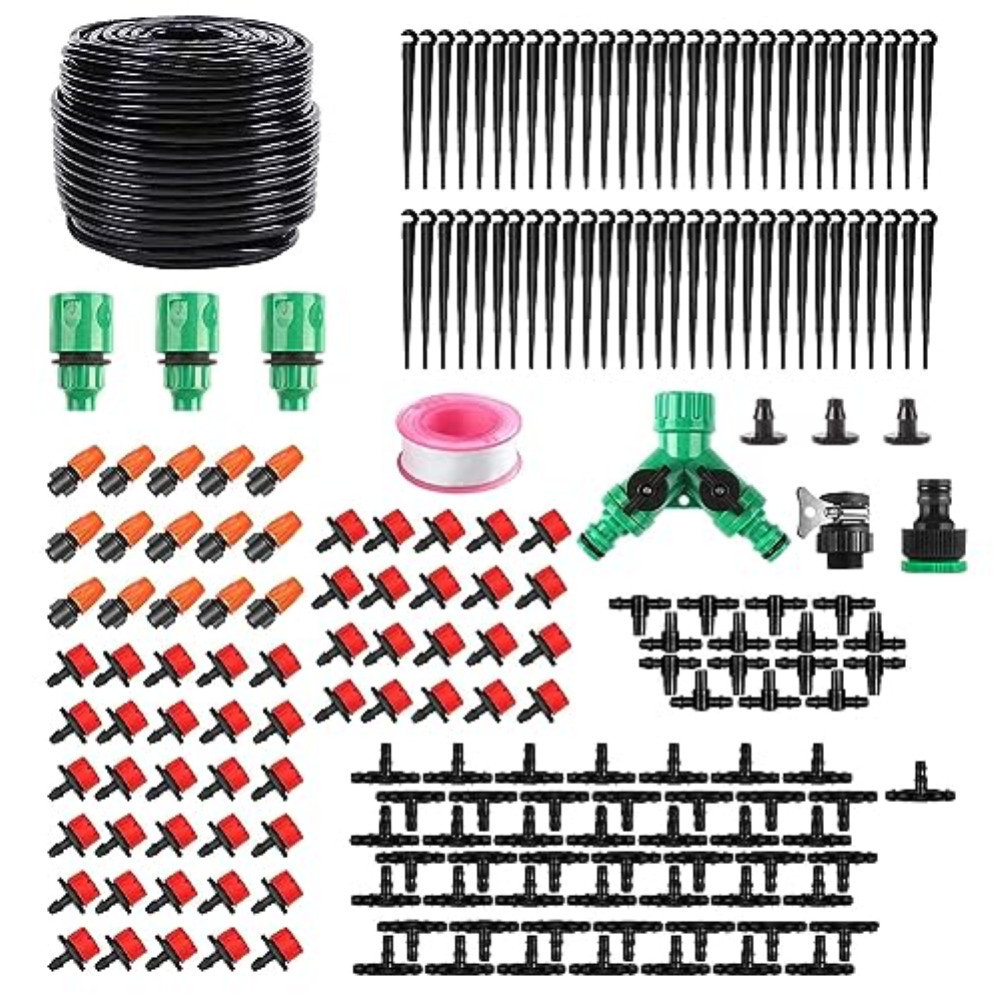 Irrigazione Goccia Fai da Te 50 Metri - Kit Completo 200 Accessori