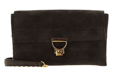 COCCINELLE Arlettis Suede Handbag Umhängetasche Tasche Bark dunkelgrün