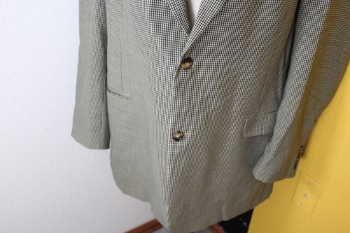 Austin Reed Mens Jacket Forty Eight L Suit Vent Pockets 2 Button Black Hndth USA