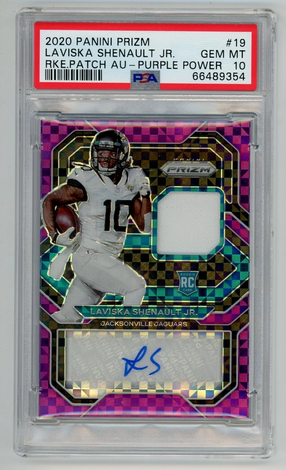 Laviska Shenault Jr. Panini Prizm Rookie Patch Autographs #19 Purple Power