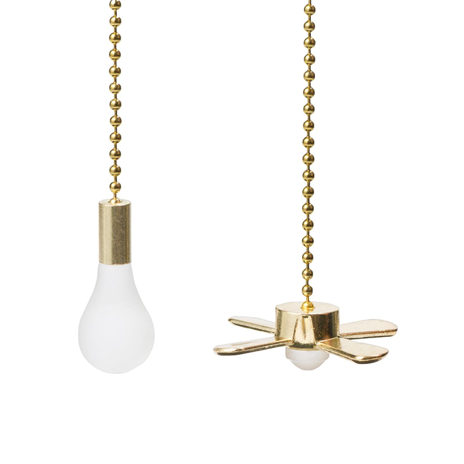 12-inch Ceiling Fan Pull Chain with Bulb & Fan Design - 2 Pack-image