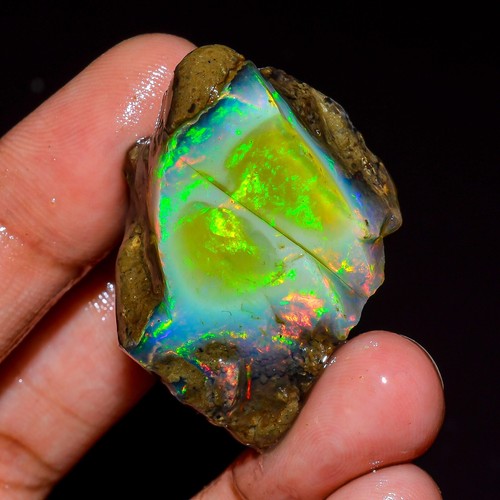 Multi Fire Opal Rough 69.25 Carat Natural Ethiopian Opal Raw Welo Opal Gemstone - Picture 2 of 5