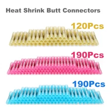 US 500PCS Heat Shrink Butt Splice Wire Connectors Waterproof Crimp Terminals Kit