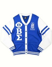 Phi Beta Sigma Fraternity Royal Blue Cardigan Sweater 1914 Gomab