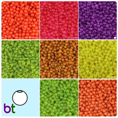 BeadTin Sparkle 6mm Round Plastic Craft Beads (500pcs) - Color choice
