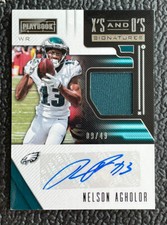 🔥NELSON AGHOLOR 2018 PLAYBOOK X'S & O'S AUTOGRAPH USED JERSEY CARD /49!🔥RAVENS