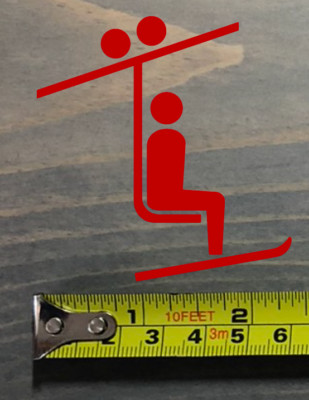 Skier Ski Lift Sticker Decal Salomon Rossi Blizzard Red Skis Die Cut Volkl XO