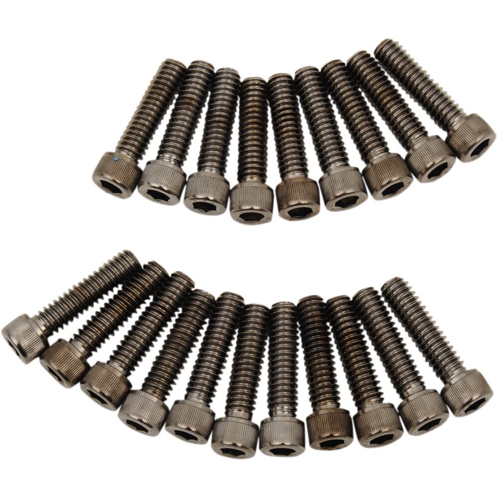 THE RAMPAGE - 【KK17】 Drag Specialties Bolt Kit M8 Rocker Black/Chrome Knurled