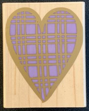 Hero Arts Plaid Heart Rubber Stamp