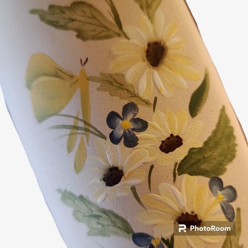 Ceramic Handpainted Vase 3 Footed Textured Finished Signed Contemporary MCM - Picture 2 of 6