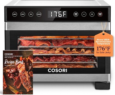 COSORI Food Dehydrator for Jerky, 176°F Temperature Control, 5 Stainless Steel