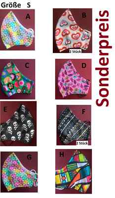 Behelfsmaske-Gr.S-waschbar-Baumwolle-2-lagig-SONDERPREIS-handmade-Kinder-Damen