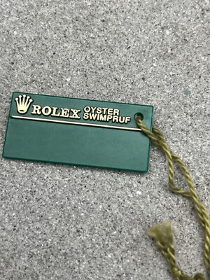 #1289 ORIG. ROLEX 16220 A806329 OYSTER SWIMPRUF HANG TAG ANHÄNGER GREEN TAG