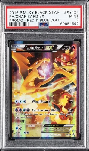 2016 POKEMON XY BLACK STAR PROMO RED & BLUE COLL FULL ART/CHARIZARD EX PSA 9
