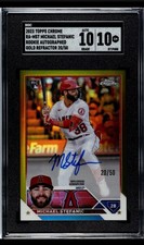 2023 Topps Chrome Michael Stefanic Gold Refractor RC SGC 10 Auto /50 Athletics A