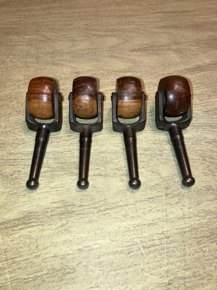 Vintage 4 teiliges Set Antik Holz Holz Möbel Kommode Tischrolle Rollen - Bild 2 von 4