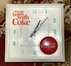 Vintage Coca-Cola Light Up 16" X 16" Plastic Wall Clock 1960's NOT WORKING