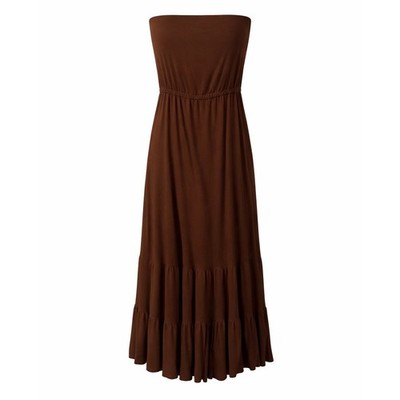 Diane von Furstenberg Brown Strapless Modal Maxi Dress - Size Medium