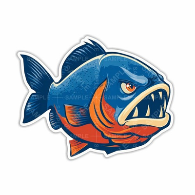 #ad Piranha Sticker Peel N#x27; Stick Different Sizes $2.99