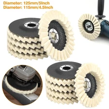 5pcs 4.5/5" Felt Flap Disc Wool Polishing Buffing Wheel Pad for Metal Stone Wood