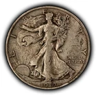 1919 50c Walking Liberty Silver Half Dollar - VF/XF Key Date - SKU-H3903