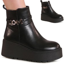 Damenschuhe  XXL Plateau Stiefeletten Chelsea Boots Booties Kurzstiefel