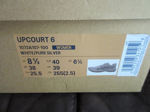 ASICS Women's Upcourt 6 Volleyball Shoes, Size 8.5, White/Pure Silver - Picture 8 of 8