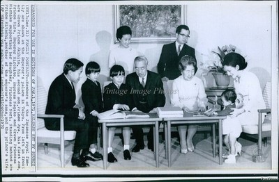 1970 Crown Prince Akihito Prince Hiro Emperor Hirohito Royalty Wirephoto 7x9