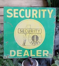 24" Feed Country Store Sign Security Seed Dealer Advertising Farm Metal Vintage