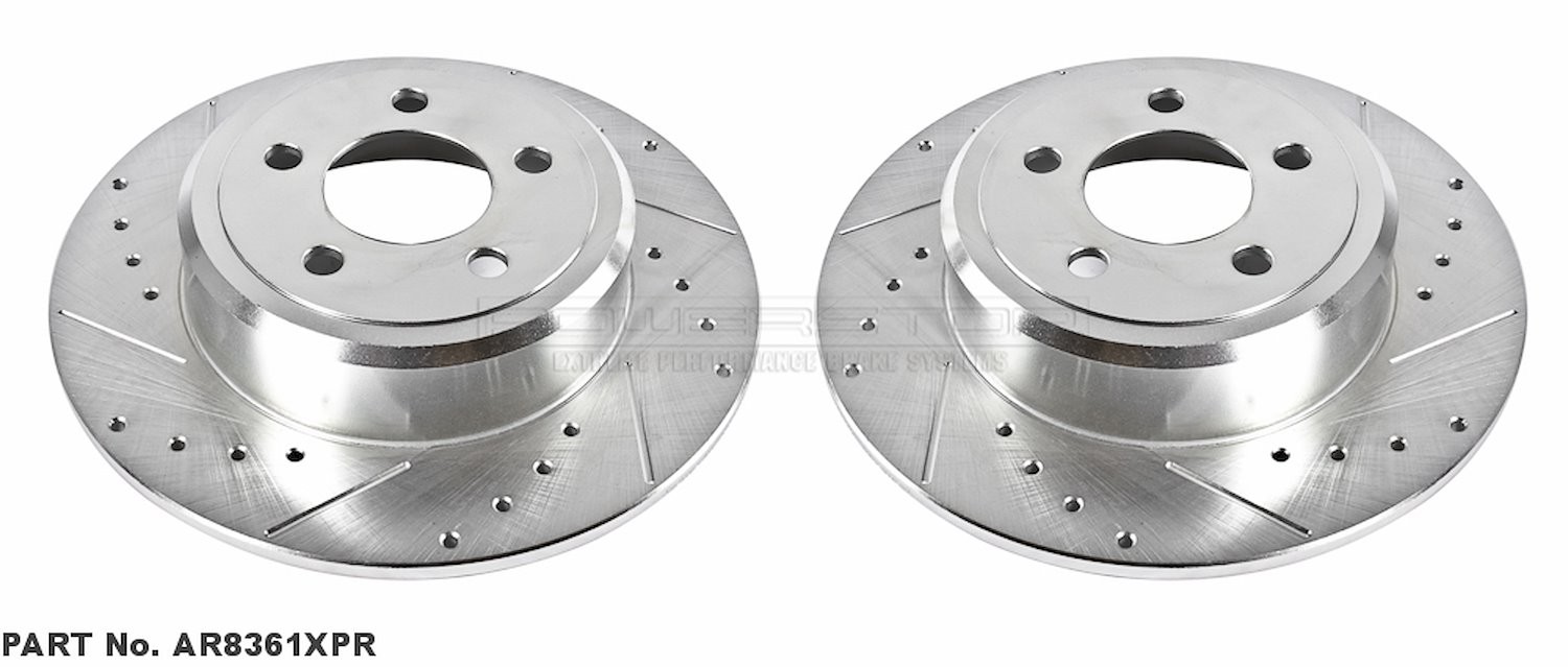 Power Stop AR8361XPR Cross-Drilled and Slotted Brake Rotors Rear