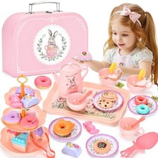 Kids Tea Party Set for Little Girls Toddlers Bunny Kitchen Bunny Teapot Set