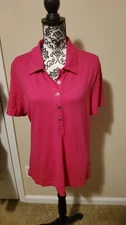 Lady Hathaway Fushia Polo Shirt Size X-Large