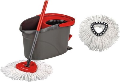 Vileda EasyWring & Clean Turbo Mop & Eimer Set | Grau Mikrofaser Schleudersystem