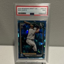 Bowman 2024 Chrome Draft Sapphire Nick Kurtz BDC-56 Rookie PSA 9 Athletics