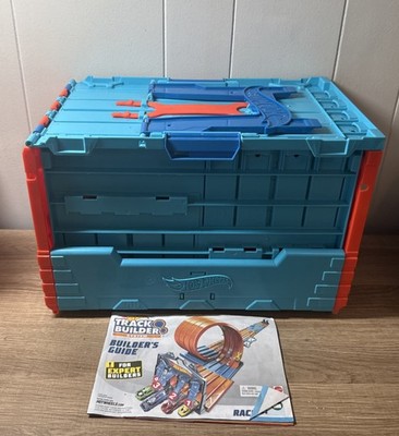 Hot Wheels Race Crate Track Builder 3 Stunts in 1 Set Portable Storage L1