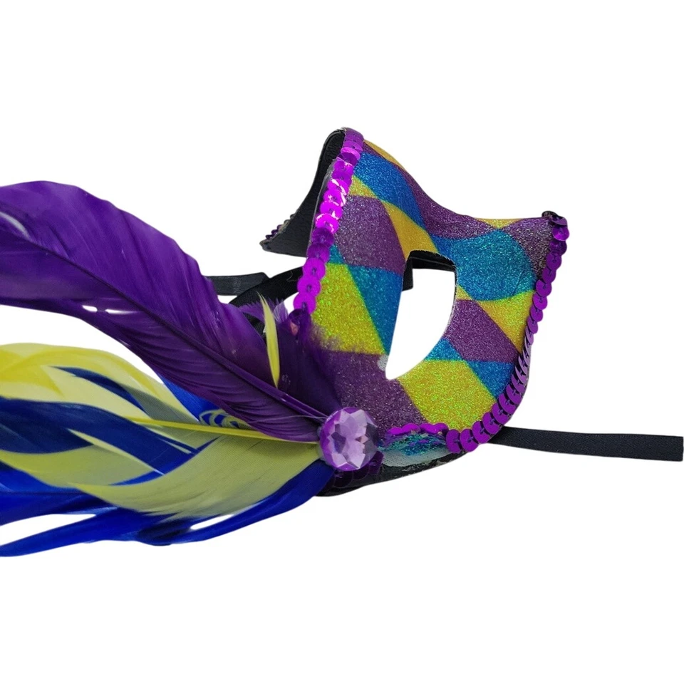 Venetian Glitter Sequin Party Half Face Eye Mask Costume Multicolor - Image 4 of 4