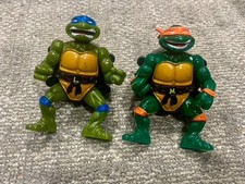 VTG 1991 Playmates Toys Talkin' Leonardo and Michelangelo TMNT Action Figures