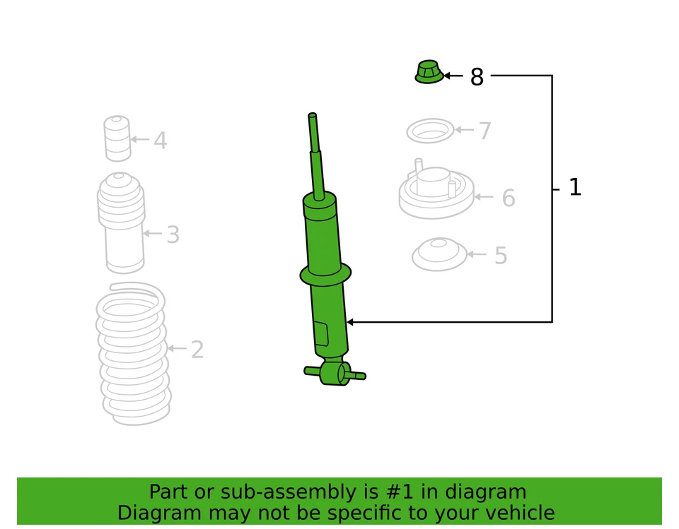 Amortiguador delantero GM 2006-2010 ORIGINAL, PIEZA OEM NUEVA, NÚMERO DE PIEZA 19133551 Foto 2 de 4