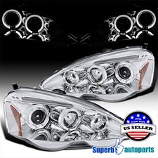Fits 2002-2004 Acura Rsx Led Halo Projector Headlight 02-04 Replacement Pair