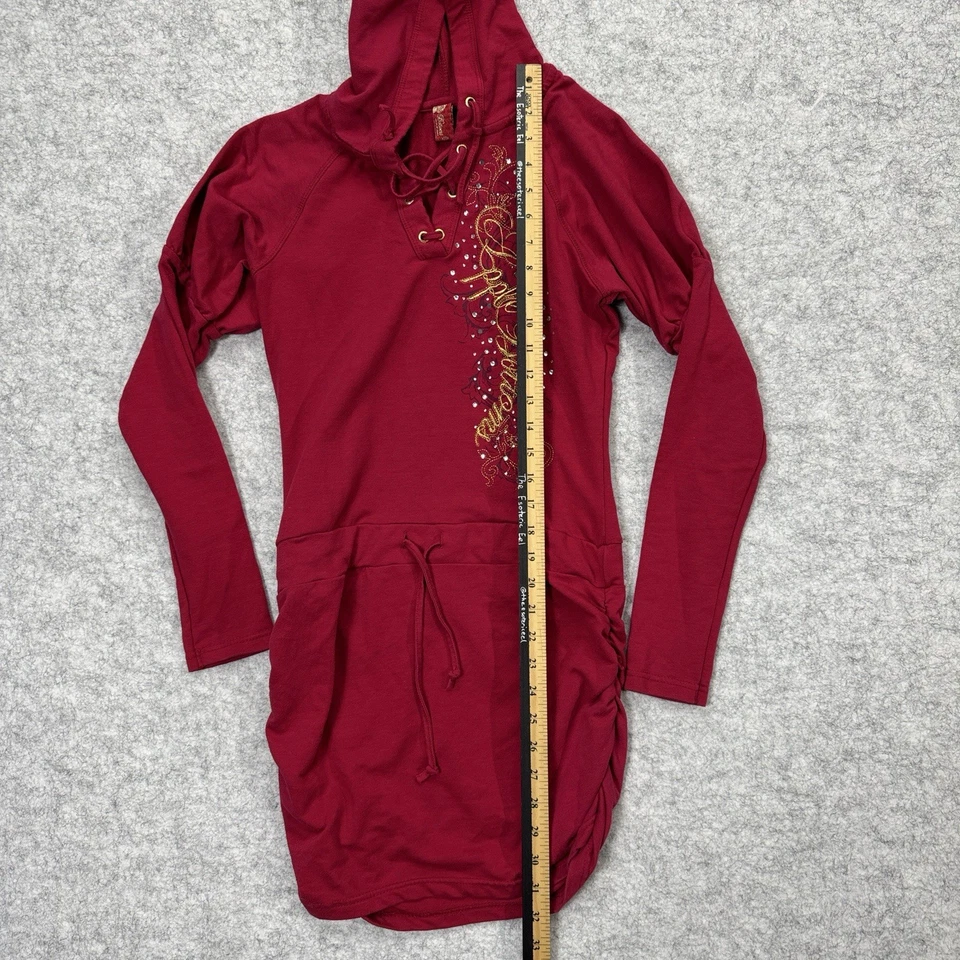 Vestido con capucha rojo talla M vintage raro de Apple Bottoms para mujer Foto 3 de 4