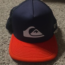 Quiksilver Men's Trucker Hat Adjustable Mesh Back Solid Navy/Red/Black One Size