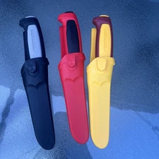 3 Pc Lot Mora Morakniv Basic Carbon Steel Black & Grey, Red & Black, Brown