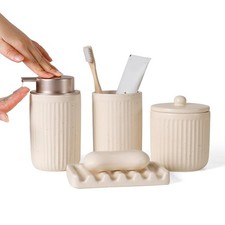 Bathroom Accessories Set - Ceramic Bathroom Set Bathroom Decor Sets Bathroom ...