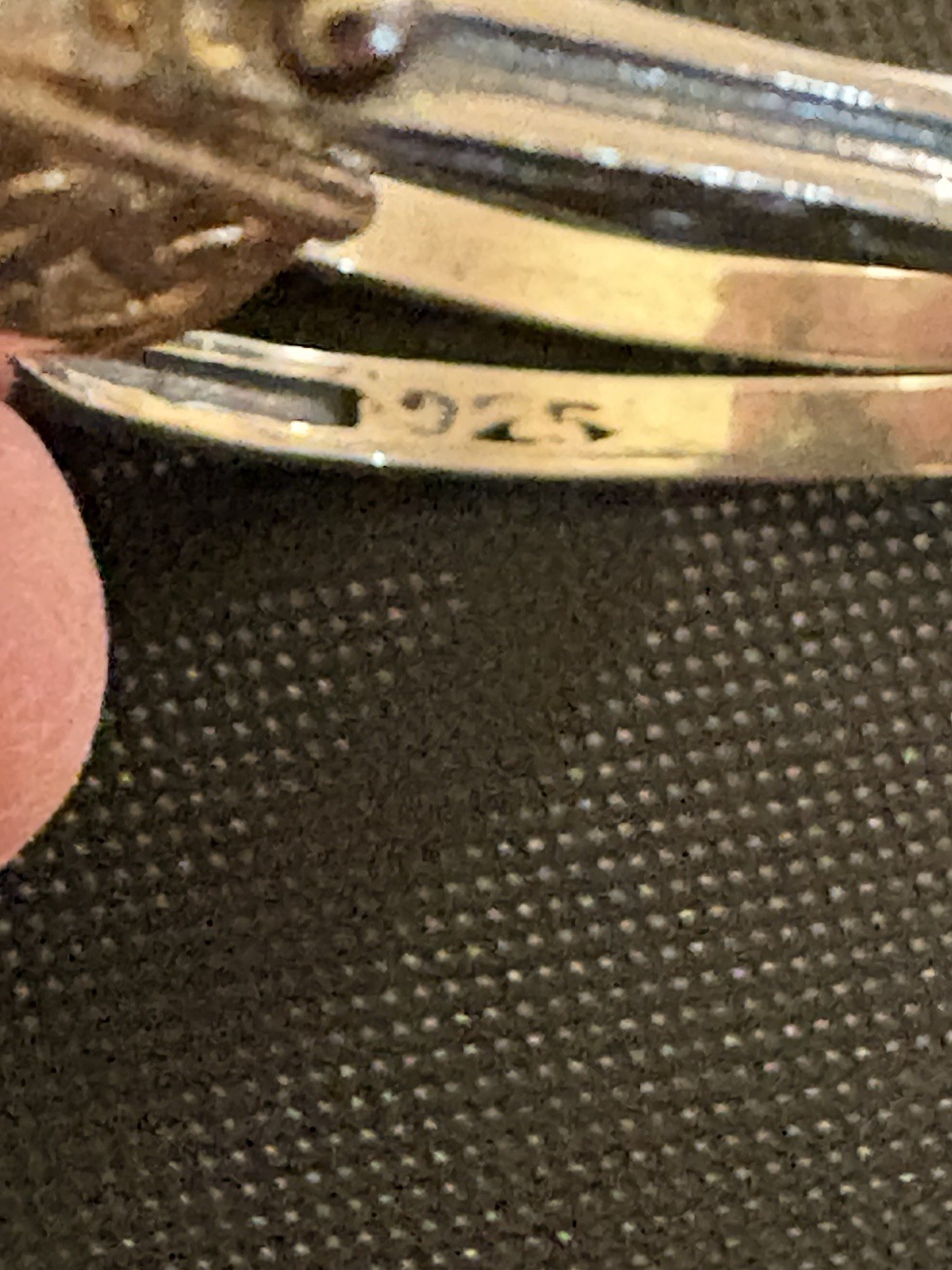 Reversible Ring Silver Green Stone/Reverse Moon S… - image 6