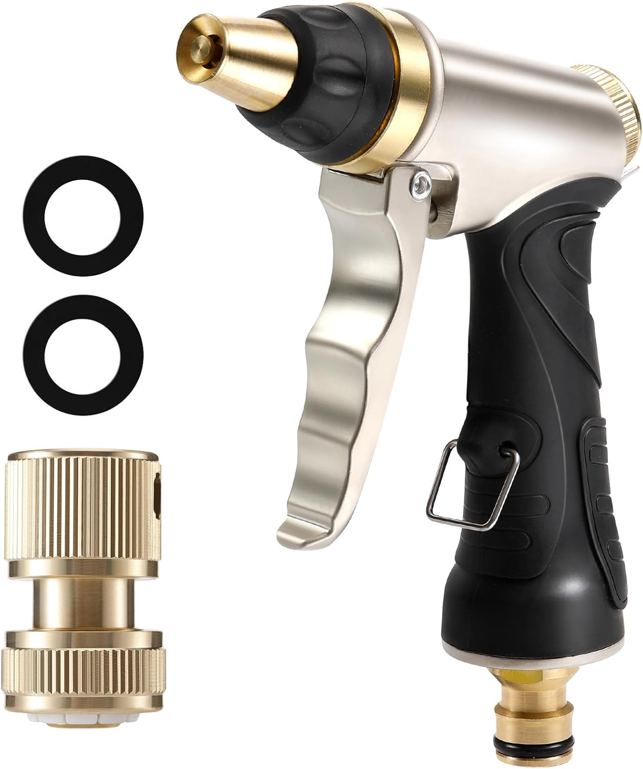 Pistola Acqua Alta Pressione in Metallo 4 Getti - Irrigazione Giardino