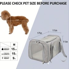 Large Soft-Sided Pet Carrier for Cats  Small Dogs, Foldable